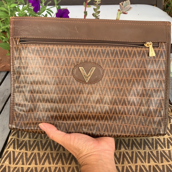 Mario Valentino zippered clutch w dust cover - Picture 11 of 16